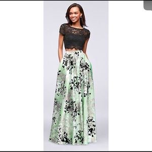 2 piece black and white dress.